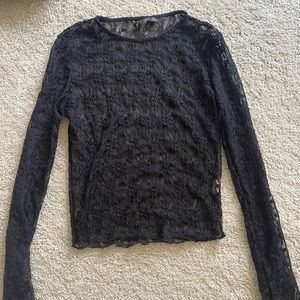 Stradivarius Black Lace Long sleeve